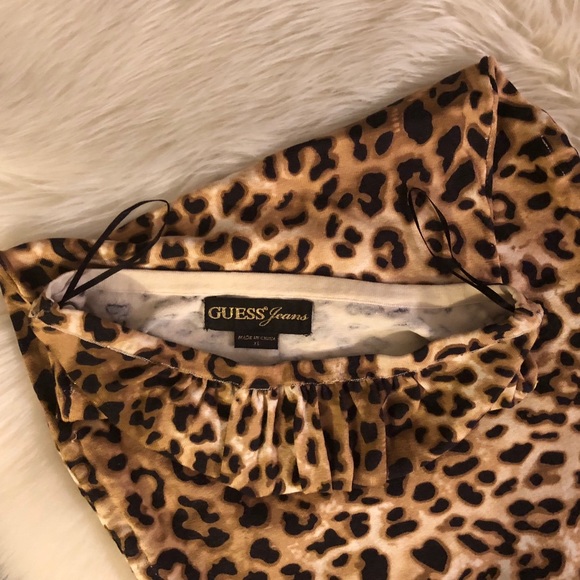 🔥Sexy🔥Strapless GUESS Jeans Leopard Silk Dress - Picture 5 of 8